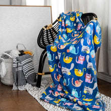 Load image into Gallery viewer, lapisbee Velvet Plush Home Fleece Throw Blanket 50&quot; x 70&quot; (Kitty Cats)
