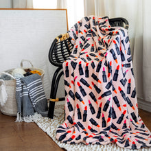 Load image into Gallery viewer, lapisbee Velvet Plush Home Fleece Throw Blanket 50&quot; x 70&quot; (Lip Stick)
