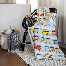 Load image into Gallery viewer, lapisbee Velvet Plush Home Fleece Throw Blanket 50&quot; x 70&quot; (Surf Vans)
