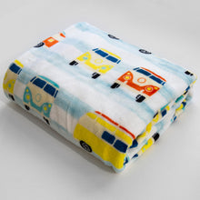 Load image into Gallery viewer, lapisbee Velvet Plush Home Fleece Throw Blanket 50&quot; x 70&quot; (Surf Vans)
