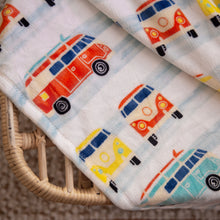 Load image into Gallery viewer, lapisbee Velvet Plush Home Fleece Throw Blanket 50&quot; x 70&quot; (Surf Vans)
